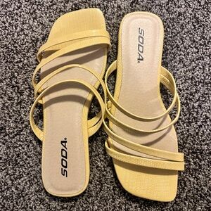 Soda Women's Bright Yellow Strappy Sandals